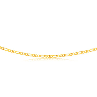 9ct Yellow Gold Figaro 1:3 80 Gauge 50cm chain