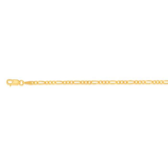 9ct Yellow Gold 1:3 Figaro 60Gauge 27cm Anklet – Shiels Jewellers