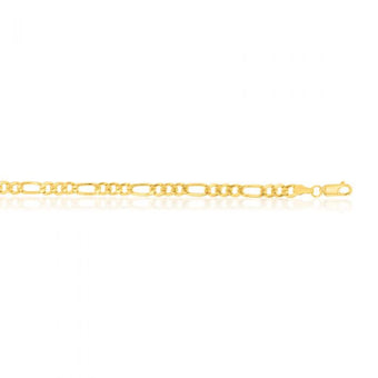 9ct Yellow Gold Copperfilled 19cm Figaro Bracelet 120Gauge