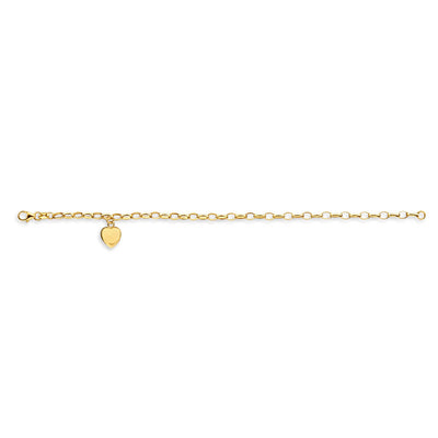 9ct yellow gold multi-set fancy link charm bracelet. Fully