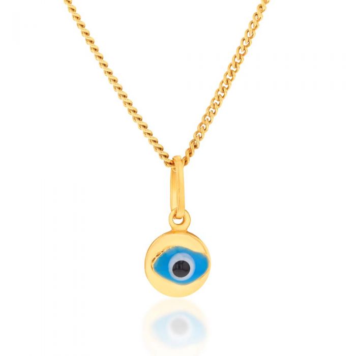 9ct Yellow Gold Evil Eye Pendant