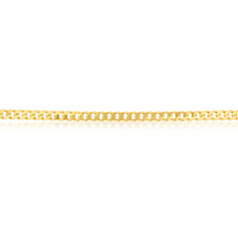 9ct Yellow Solid Gold Flat Bevelled Curb 55cm Chain 180gauge