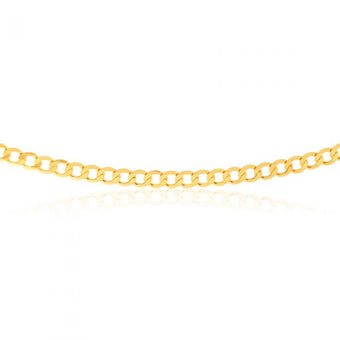 9ct Yellow Gold 55cm Curb Chain