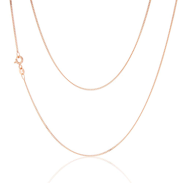 9ct Rose Gold 31 Gauge Curb 41cm Chain