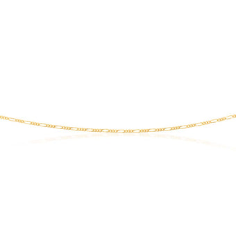 9ct Yellow Gold 40 Gauge 1:3 Figaro 51cm Chain