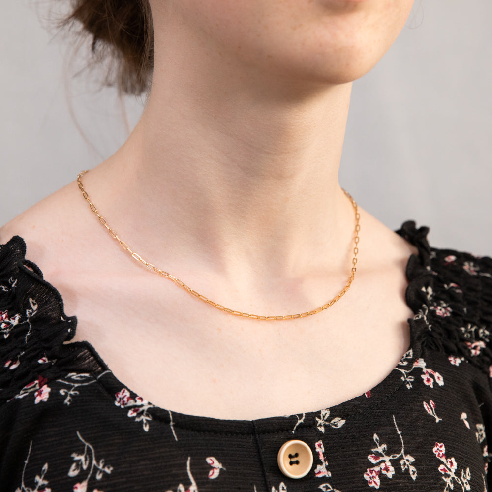 18K SD GOLD Paperclip Necklace – BFWJewellery