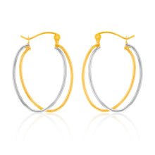 Load image into Gallery viewer, 9ct Yellow And White Gold Double Hoop Earrings