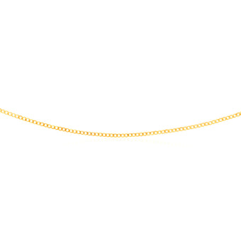 9ct Yellow Gold Superflat Light 50 Gauge Curb 40cm Chain