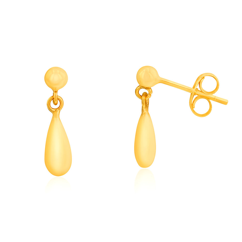 9ct Yellow Gold Bomber Drop Earrings – Shiels Jewellers