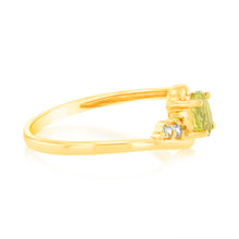 Load image into Gallery viewer, 9ct Yellow Gold Peridot and Zirconia Ring