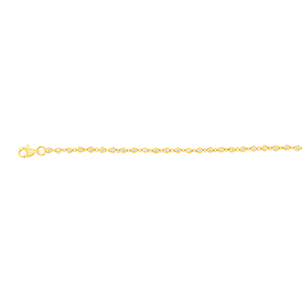 9ct Yellow Gold Cubic Zirconia Fancy 19cm Bracelet – Shiels Jewellers