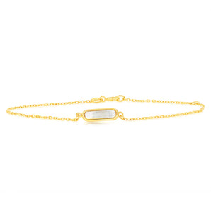 9ct Yellow Gold Natural Quartz 19cm Bracelet