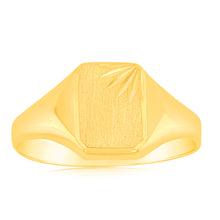 Load image into Gallery viewer, 9ct Yellow Gold Signet Gents Ring