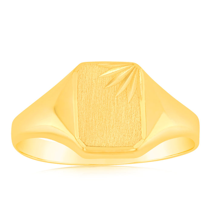 9ct Yellow Gold Signet Gents Ring