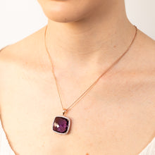 Load image into Gallery viewer, Amethyst &amp; 0.54ct Cubic Zirconia Pendant in 9ct Rose Gold