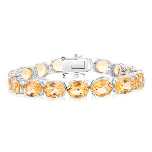 40 Carat Citrine Tennis Bracelet Set in Sterling Silver