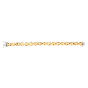 40 Carat Citrine Tennis Bracelet Set in Sterling Silver