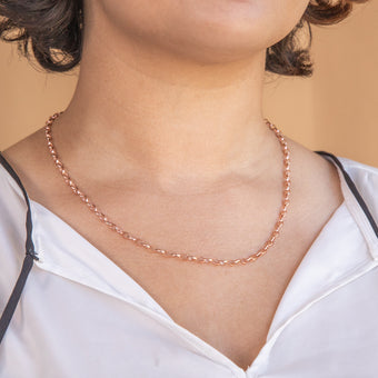 9ct Rose Gold Silverfilled 50cm Belcher Chain