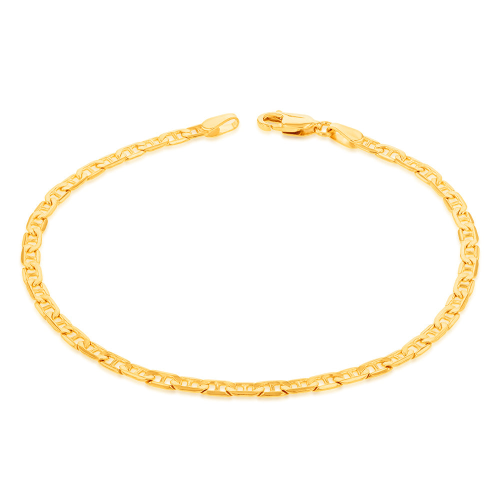 9ct Yellow Gold Silverfilled Anchor 80 Gauge 19cm Bracelet – Shiels ...