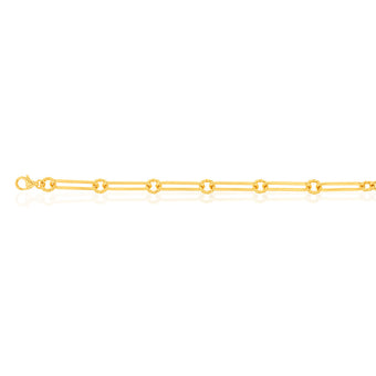 9ct Yellow Gold Silverfilled Fancy 19cm Bracelet