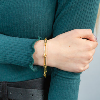 9ct Yellow Gold Silverfilled Fancy 19cm Bracelet