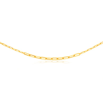 9ct Yellow Gold Silverfilled Paperclip 60cm Chain