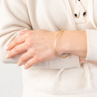 9ct Yellow Gold Silverfilled Twisted 65mm Bangle