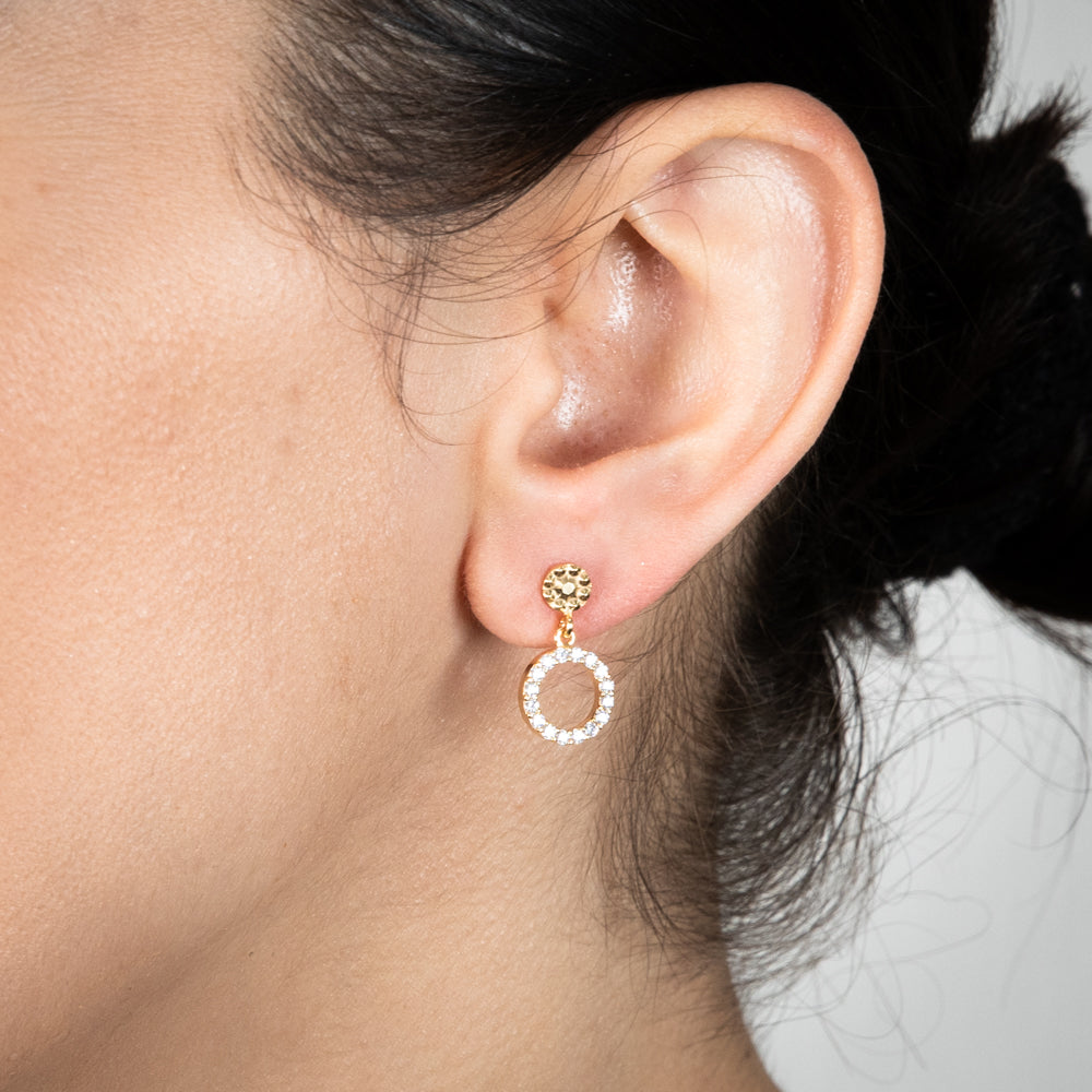 9ct Yellow Gold Silverfilled Circle Of Life Earrings