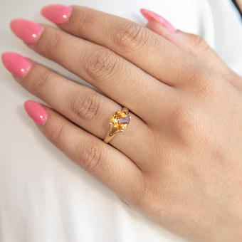 9ct Yellow Gold 2.00 Carat Cushion Cut Citrine Ring