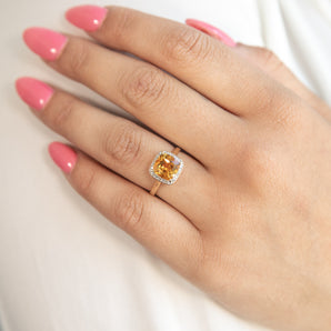 9ct Yellow Gold 2.00 Carat Citrine and Diamond Ring