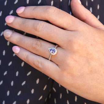 9ct Yellow Gold 0.75ct Tanzanite and Diamond Ring