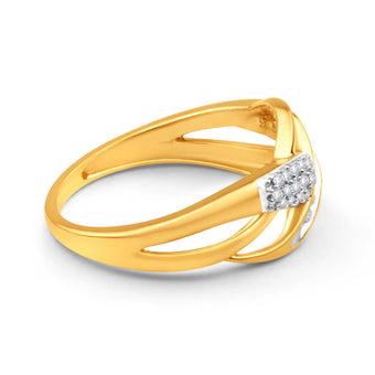 9ct Yellow Gold Diamond Ring Set With 35 Diamonds