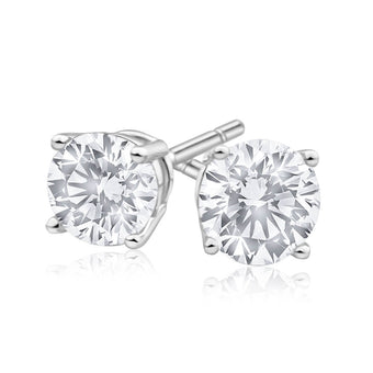 18ct White Gold Stud Earrings With 1 Carat Of Diamonds