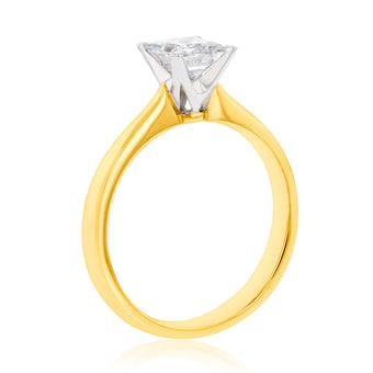 18ct Yellow Gold Solitaire Ring With 1 Carat Certified Diamond