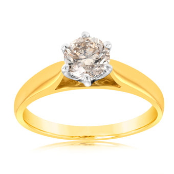 18ct Yellow Gold 1 Carat Australian Diamond Solitaire