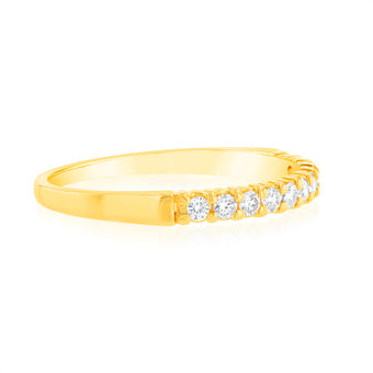 18ct Yellow Gold Ring With 1/4 Carat Diamonds