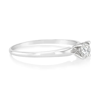 14ct White Gold Solitaire Ring With 50 Point Brilliant Cut Diamond