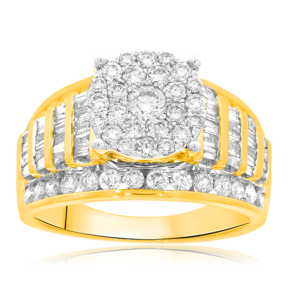 2 carat yellow deals diamond