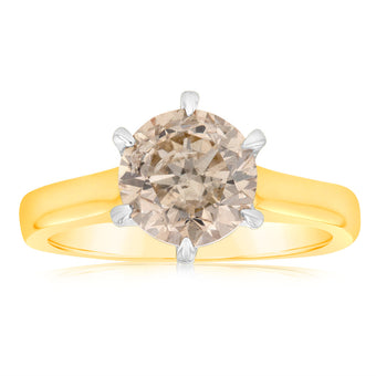 18ct Yellow Gold Solitaire Ring With 3 Carat Diamond