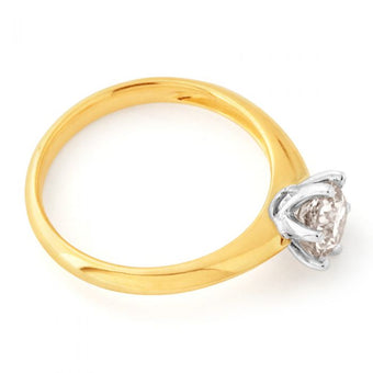 9ct Yellow Gold Solitaire Ring With 1 Carat Australian Diamond