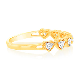 Luminesce Lab Grown 9ct Yellow Gold Heart Diamond Ring