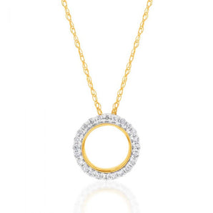 Luminesce Lab Grown 9ct Yellow Gold 0.10 Carat Diamond Circle of Life Pendant