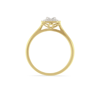 0.25ct Baguette & Round Duchess Halo Ring in 9ct Gold