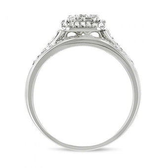 Diamond Halo Wedding Ring Set in 9ct White Gold