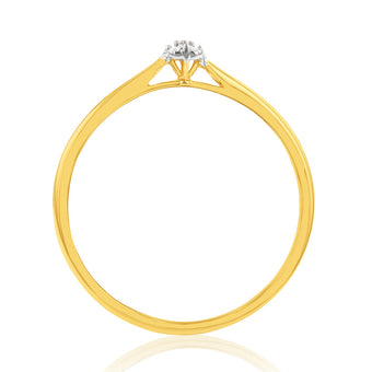 9ct Yellow Gold Diamond Solitaire Ring