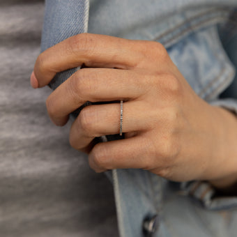 Sterling Silver 10 Point Diamond Ring