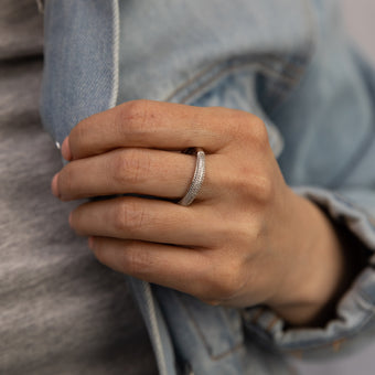 Sterling Silver Diamond Pave Ring