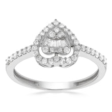 Load image into Gallery viewer, 14ct White Gold 1/3 Carat Diamond Heart Ring