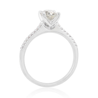 18ct White Gold 1.10 Carat Solitaire with 1.00 Carat Certified Centre Diamond