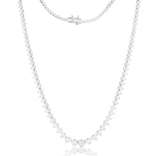 Load image into Gallery viewer, 14ct White Gold 10 Carat Diamond Necklace with 111 Brilliant Diamonds 43cm length